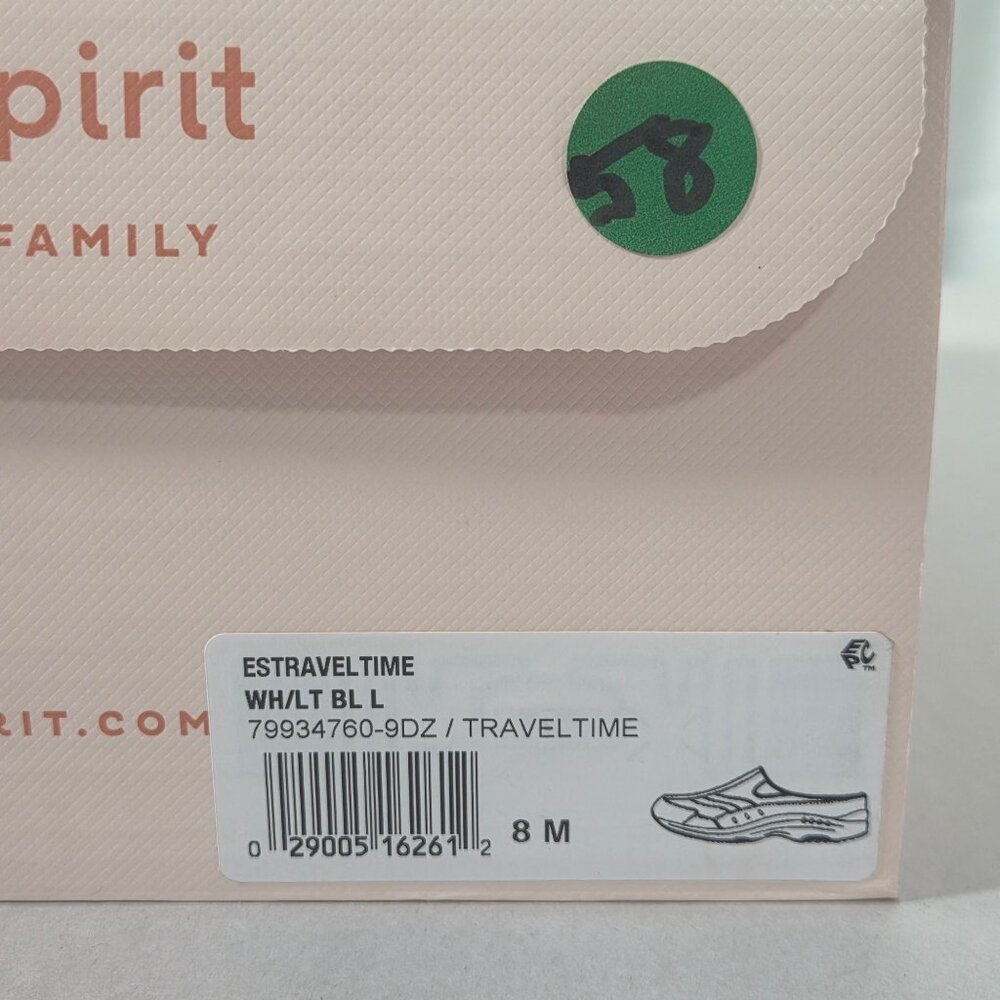 Easy Spirit Women's Traveltime Slip-On Mule Walking Sneakers - White/Light Blu - Picture 6 of 7